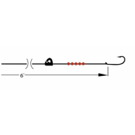 WORM HARNESS w/ clevis & beads #2, 1 hook  2pk*